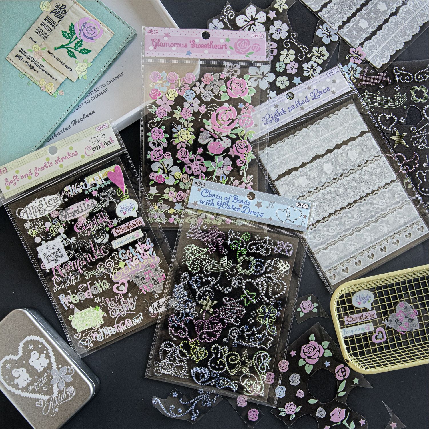 Crystal transfer, rub on sticker -2Pcs each pack