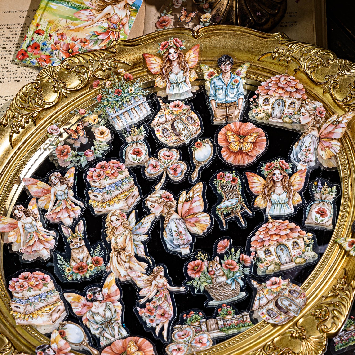 1028 Vintage elf PET sticker -40Pcs each pack