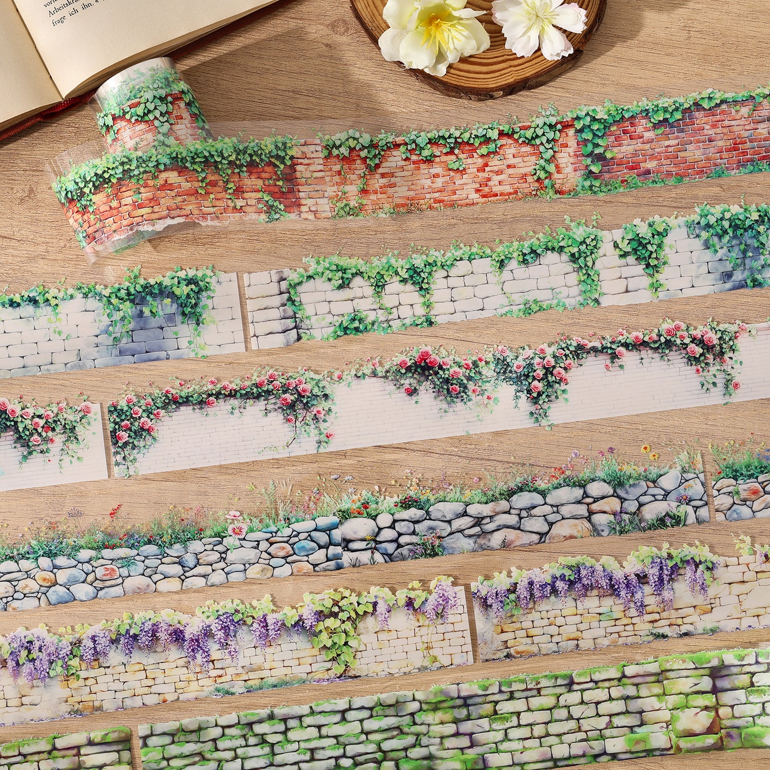 1023 Bloom infrontof theporch PET Tape Set 6 rolls 5cm*2m