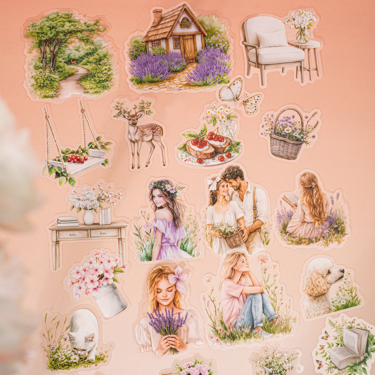 0320 Romantic garden Series Sticker -20Pcs each pack