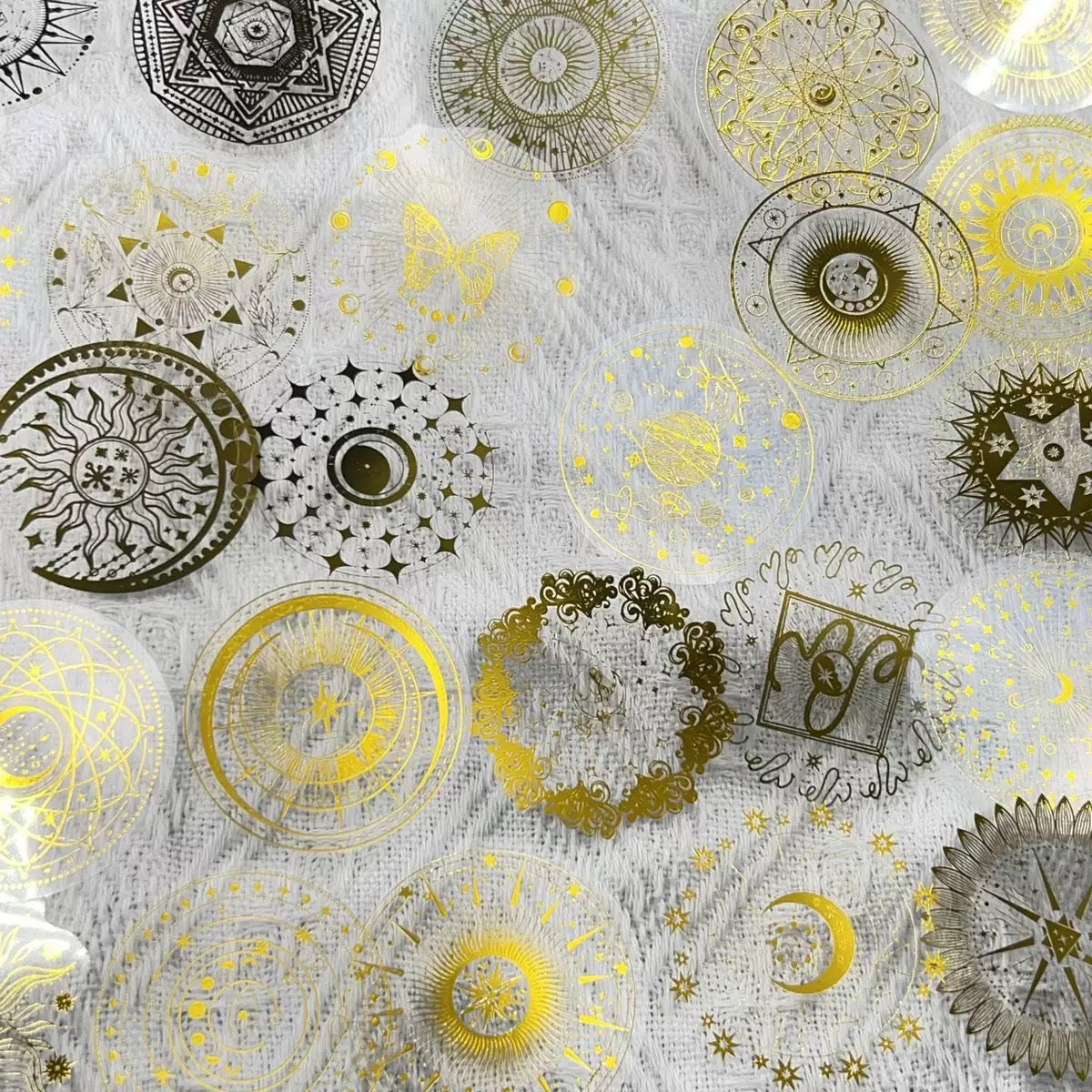 260223 Gold foil magic symbol PET Sticker -50Pcs each pack