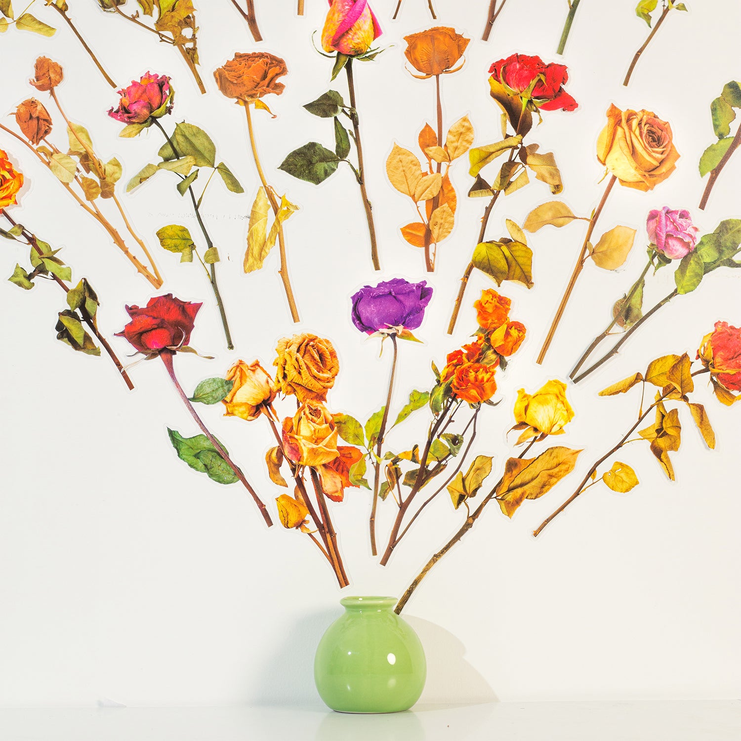 0709 Roses PET sticker large size -10Pcs each pack