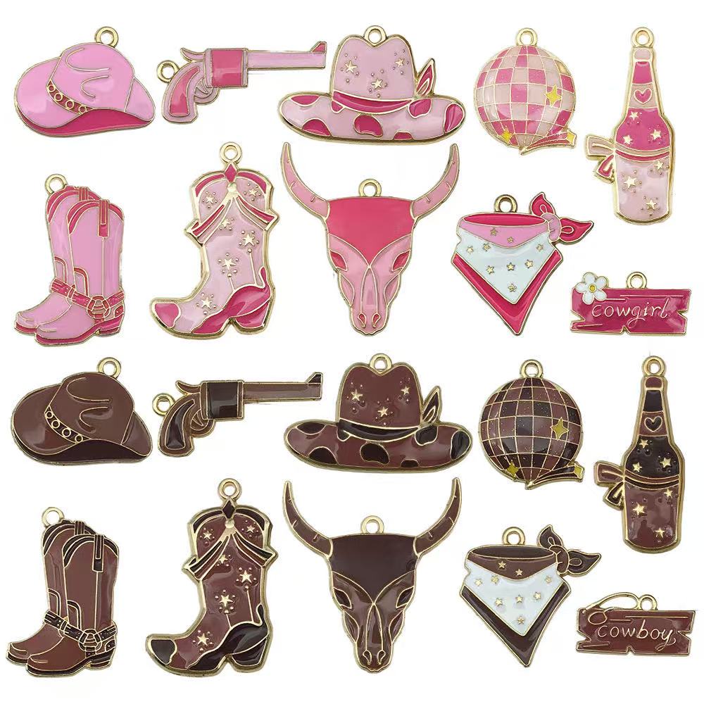 C-22 Bull head pistol shoes hat scarf Mixed charms 1 Pack 20 pcs