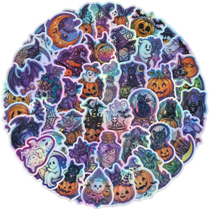 Halloween Holographic stickers in circle