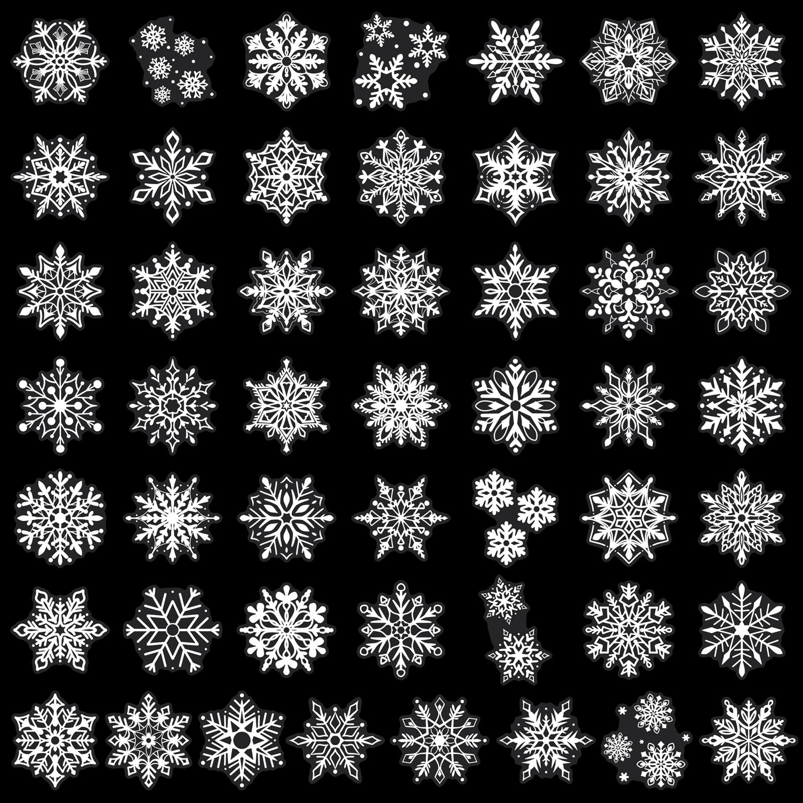 50 Snowflake PET sticker