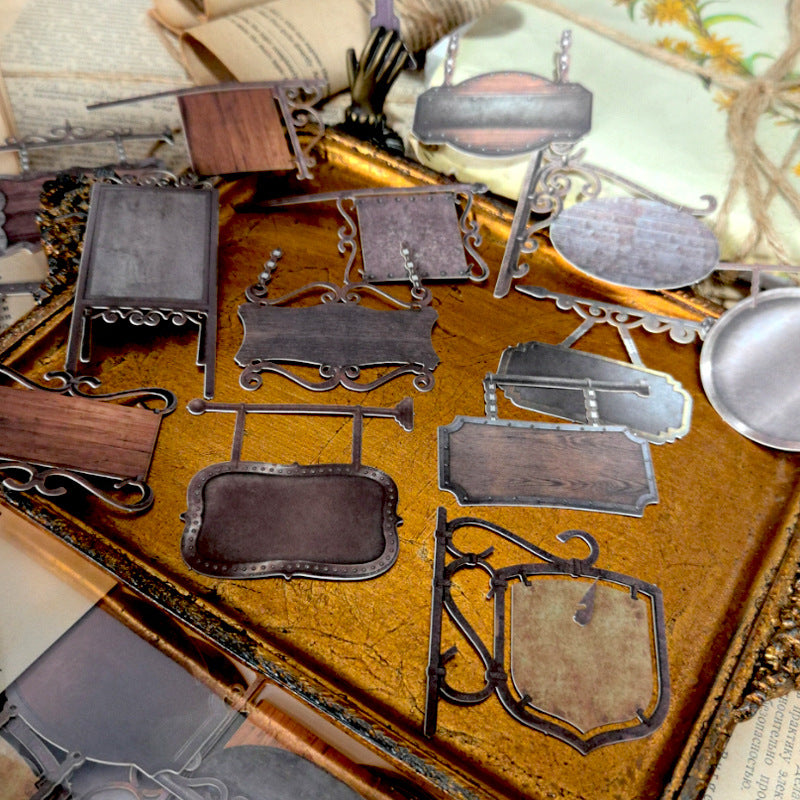 0502 Vintage labels Series Cardstock Sticker -15Pcs each pack