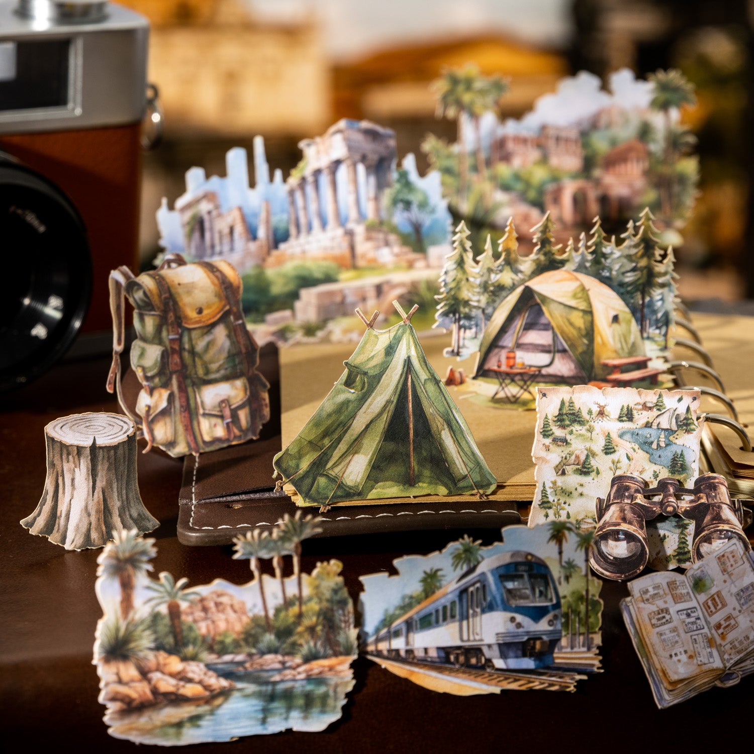 0602 Travel poetry collection cardstock sticker -20Pcs each pack