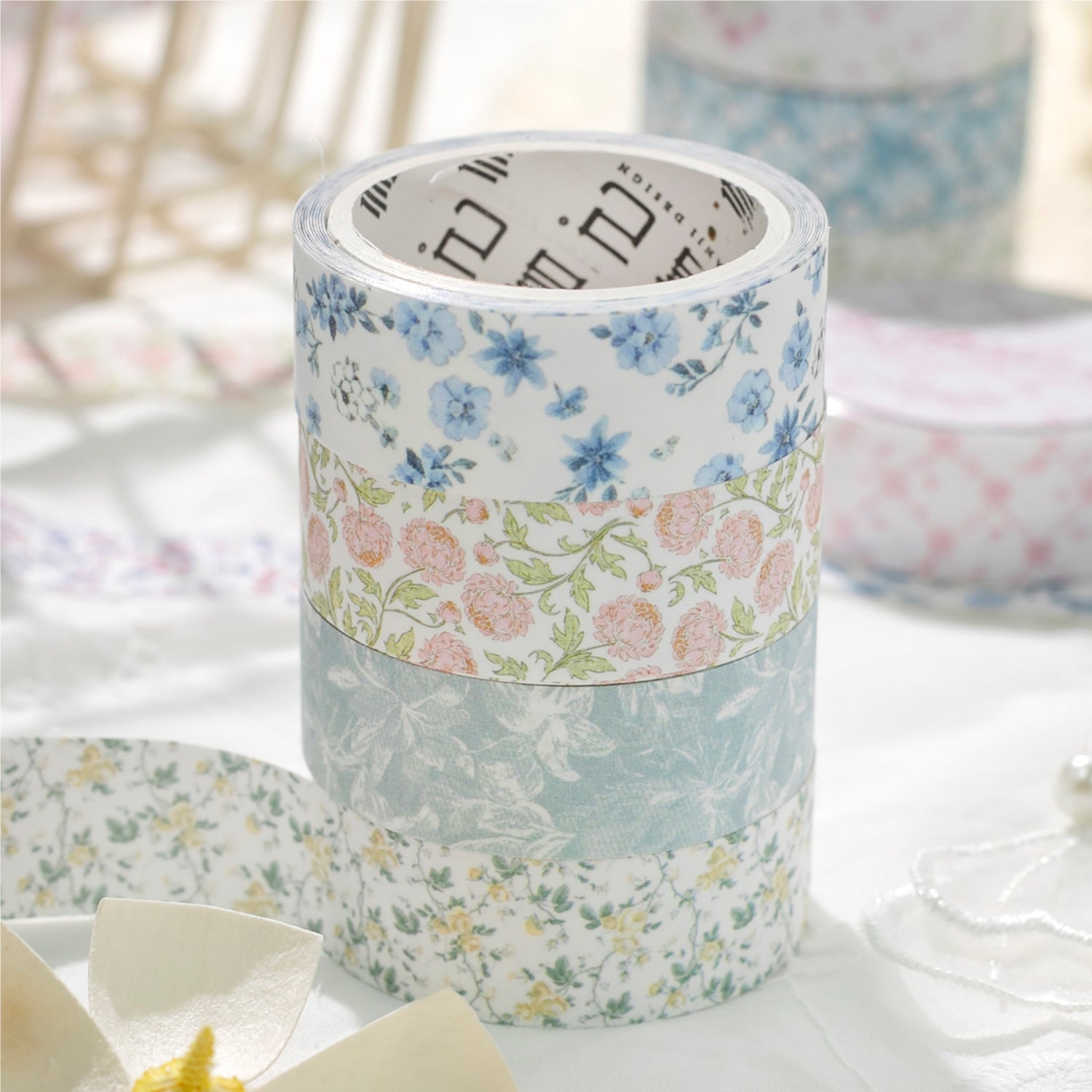 Light Salt Floral Tales Paper Tape (1.5cm x 2m)