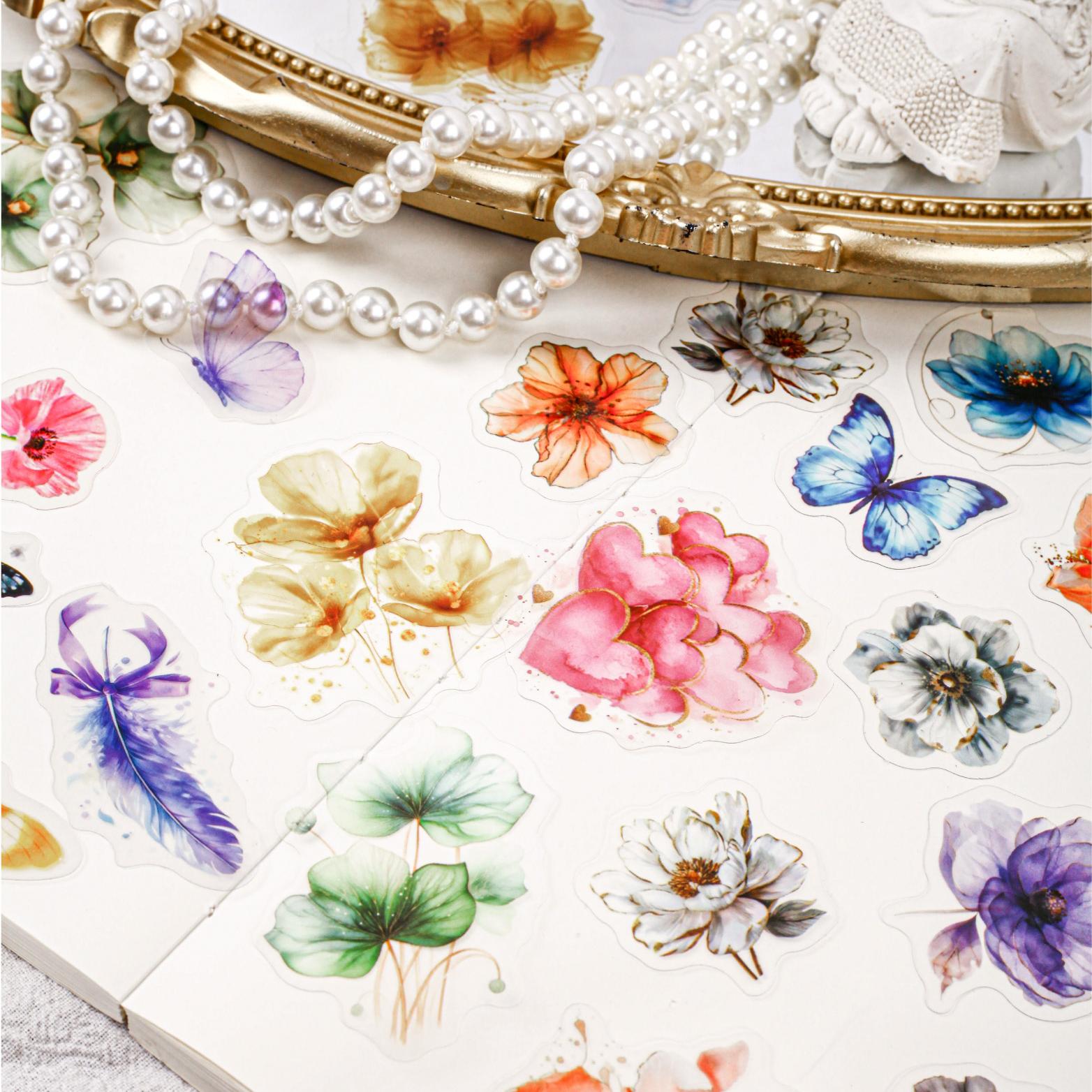 0808 Flowers PET Sticker -20Pcs each pack