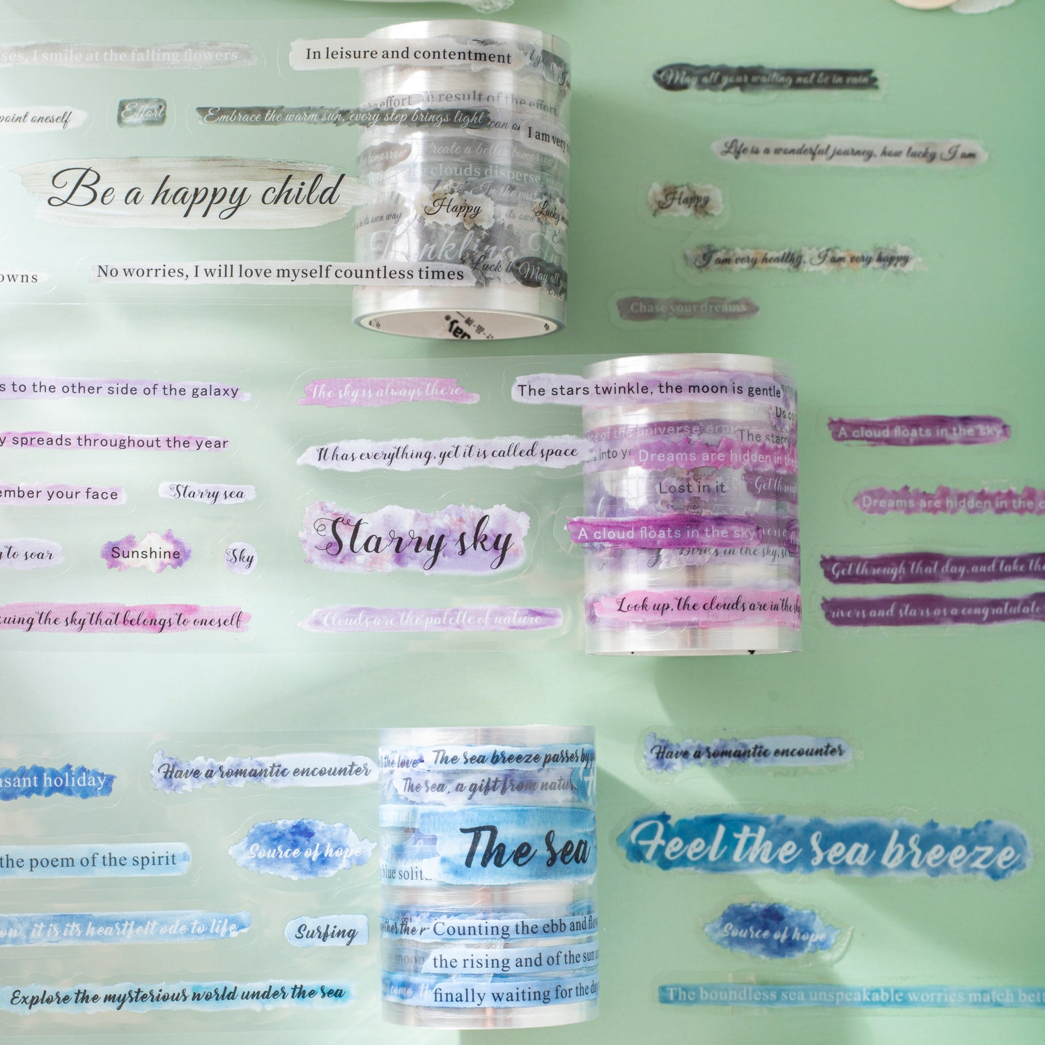 0612 Watercolor text PET tape -5CM*2M