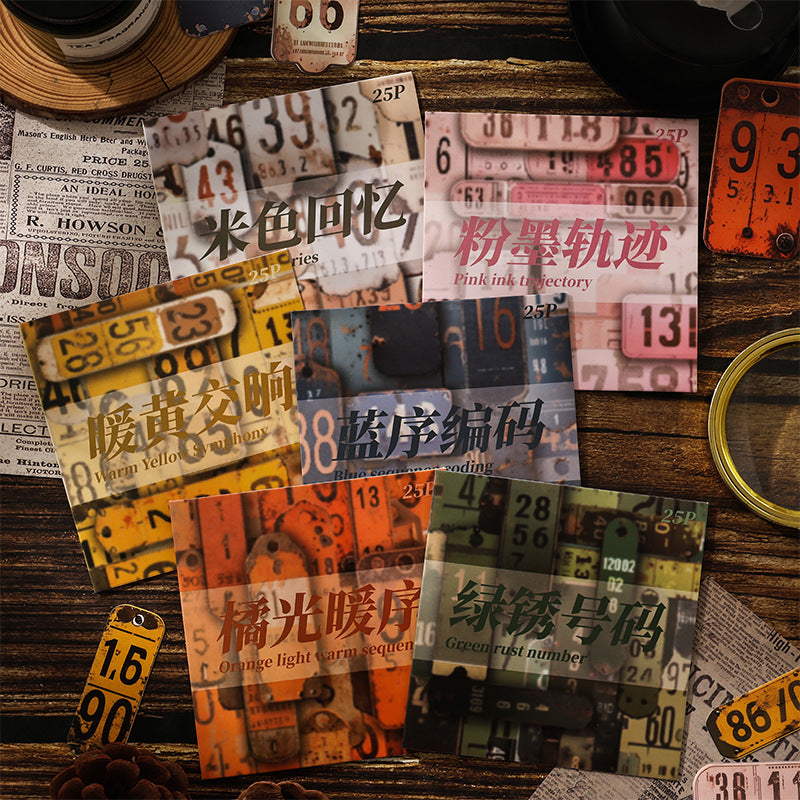 0414 Digital Deconstruction Series cardstock Sticker -25Pcs each pack