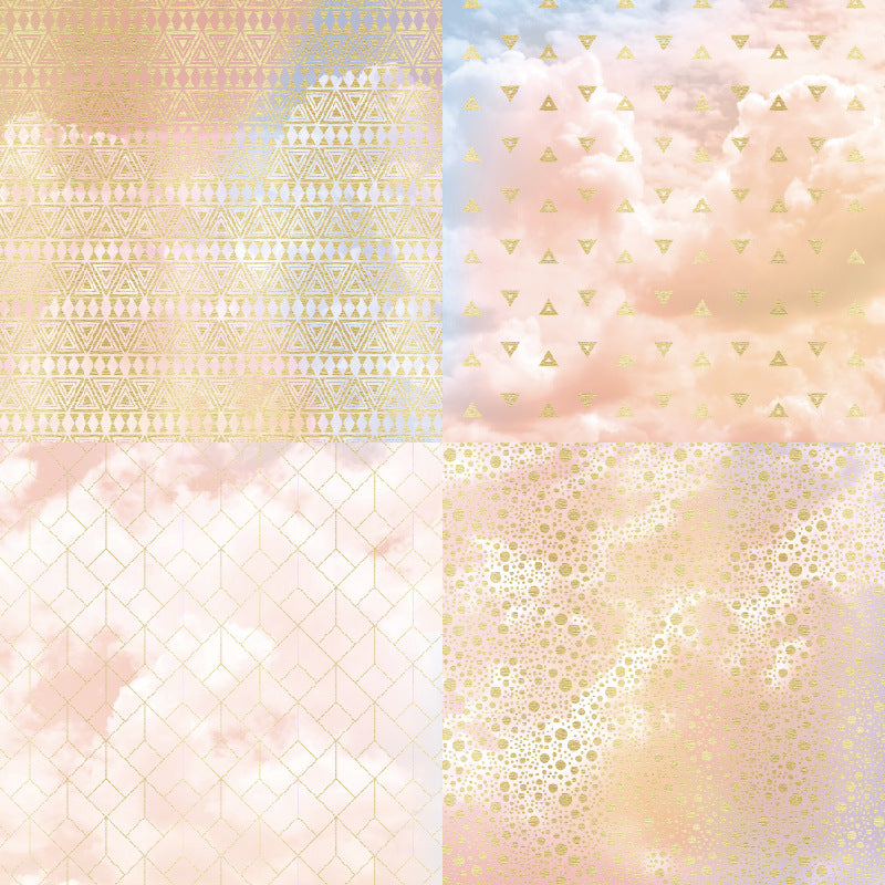 0315 Pink champagne background paper R2512 -24Pcs each pack