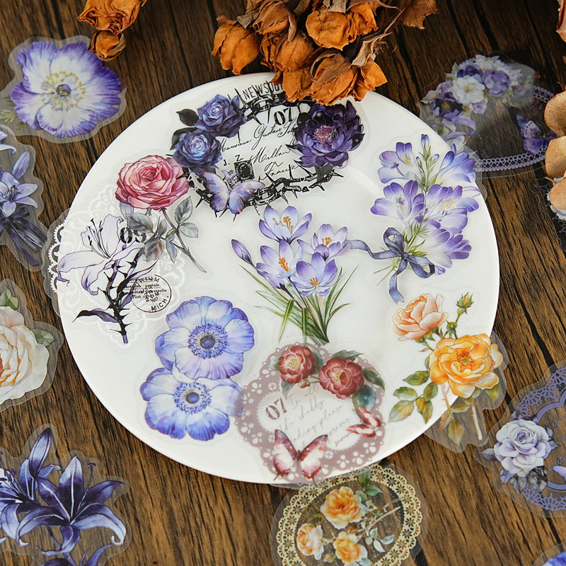 0530 Flowers PET Sticker -20Pcs each pack