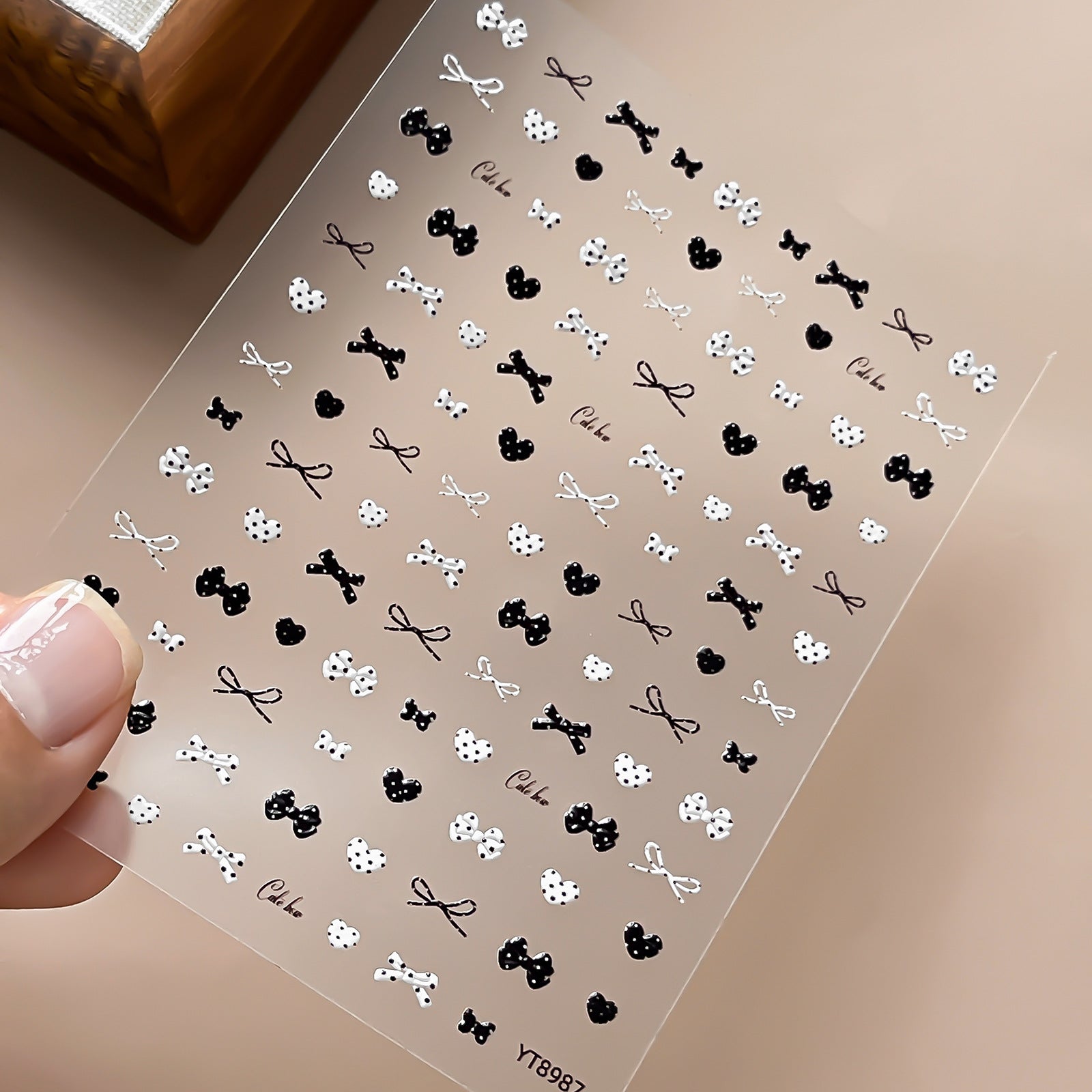 M315- Polka Dot Bow Embossed Mini sticker 1 Pcs
