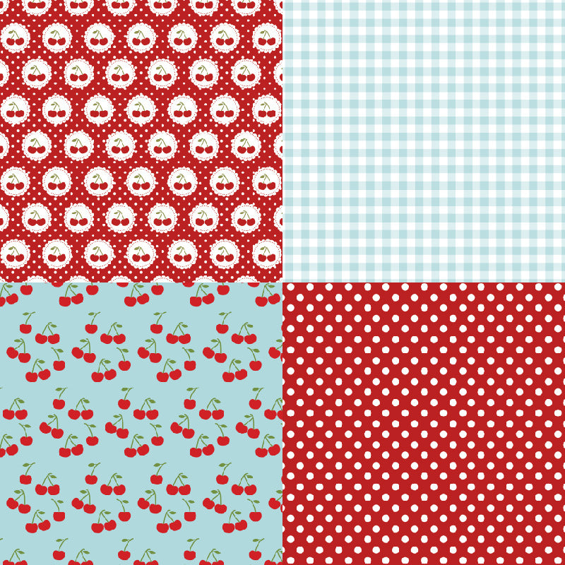 Sweet Cherry Background Paper -24Pcs each pack