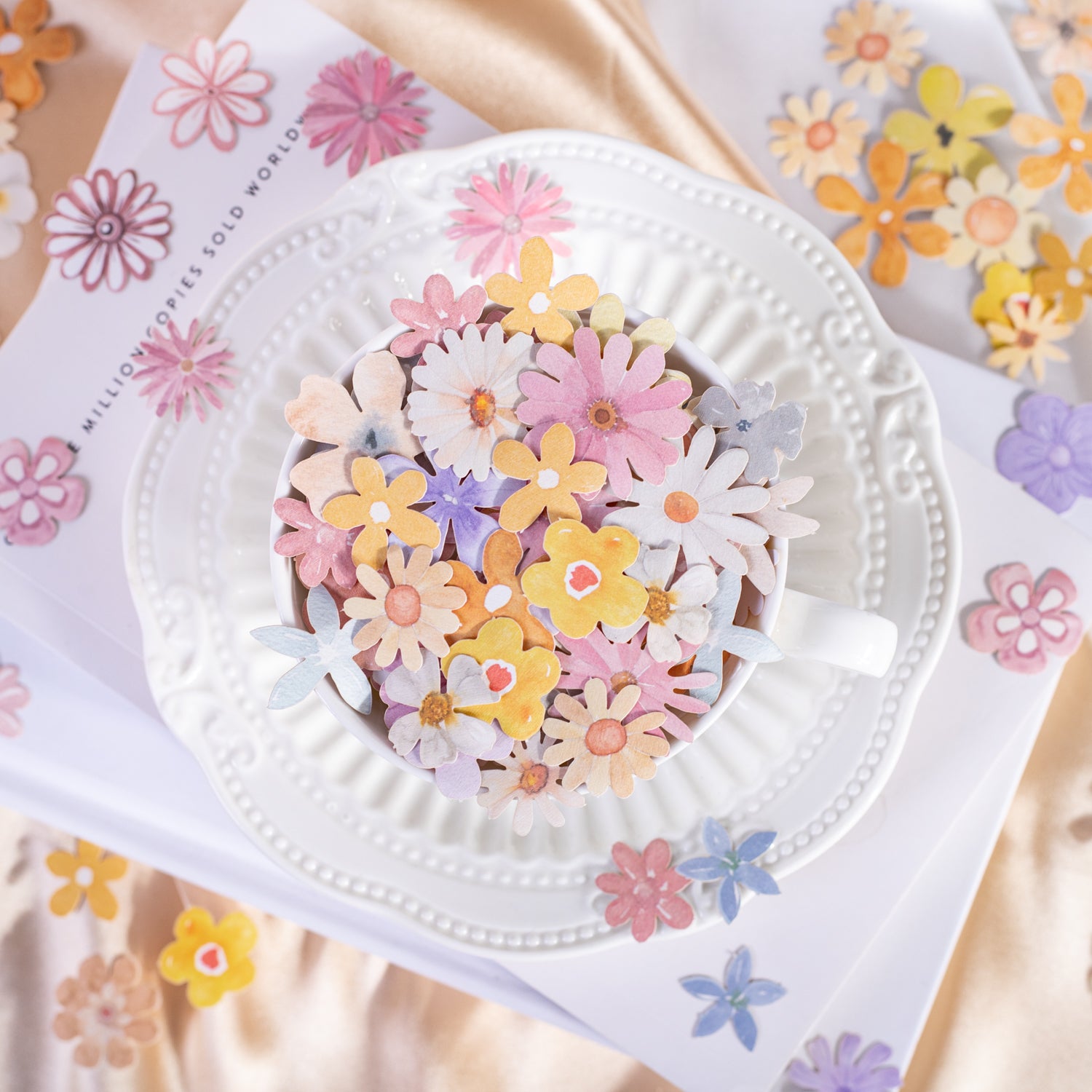 0513 Small Flower Solid Sticker -45Pcs each pack