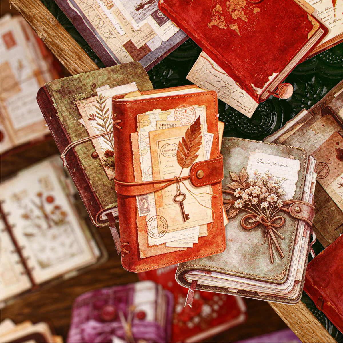 Vintage Notebook Journal Solid Stickers -8Pcs each pack