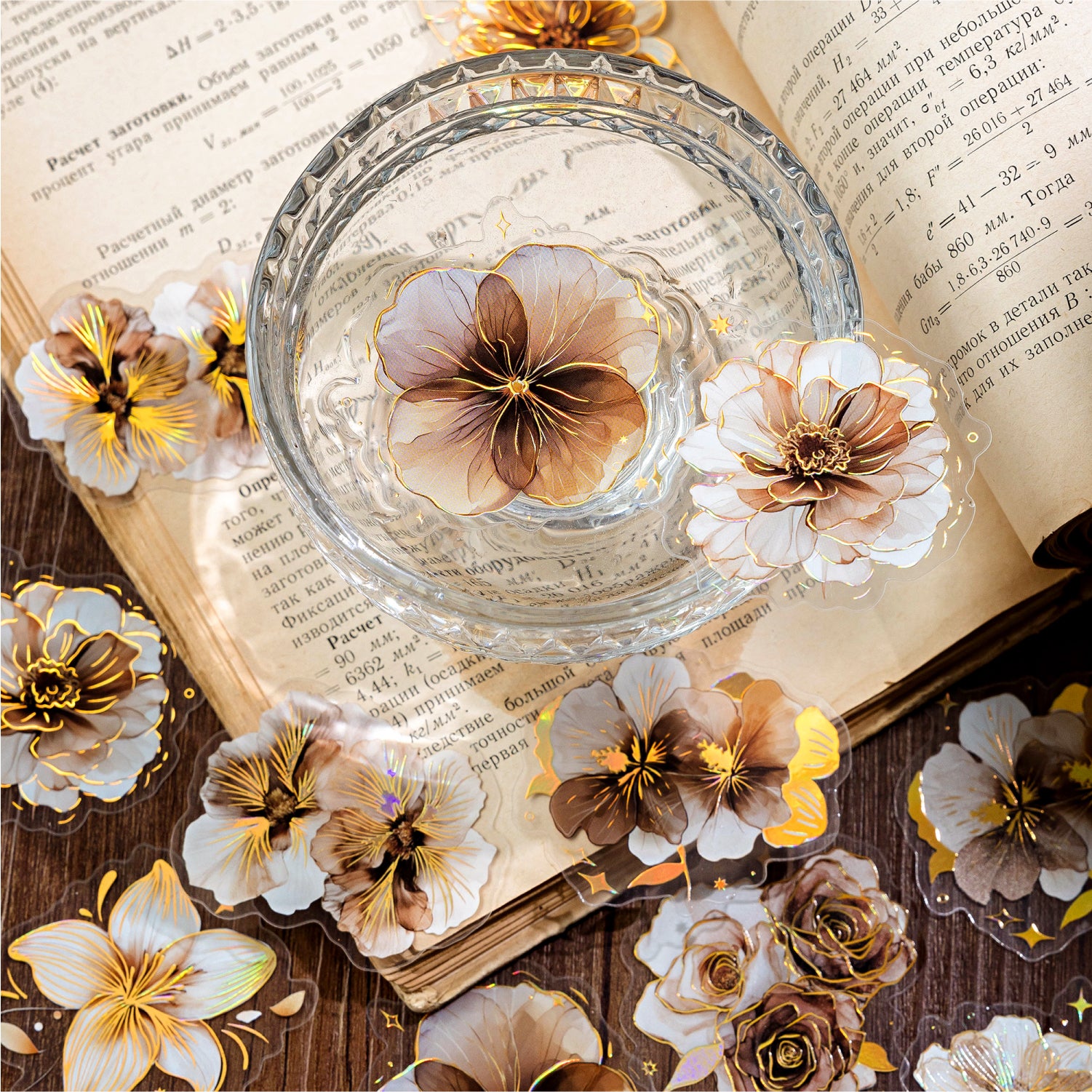 0710 Flowers PET sticker -20Pcs each pack