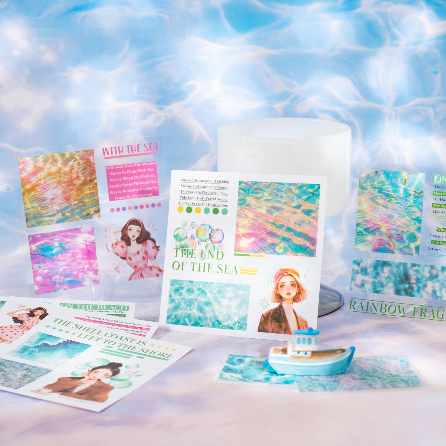 0731 Girls' Weekly PET & Washi pre-cut Sticker Book -20Pcs each pack