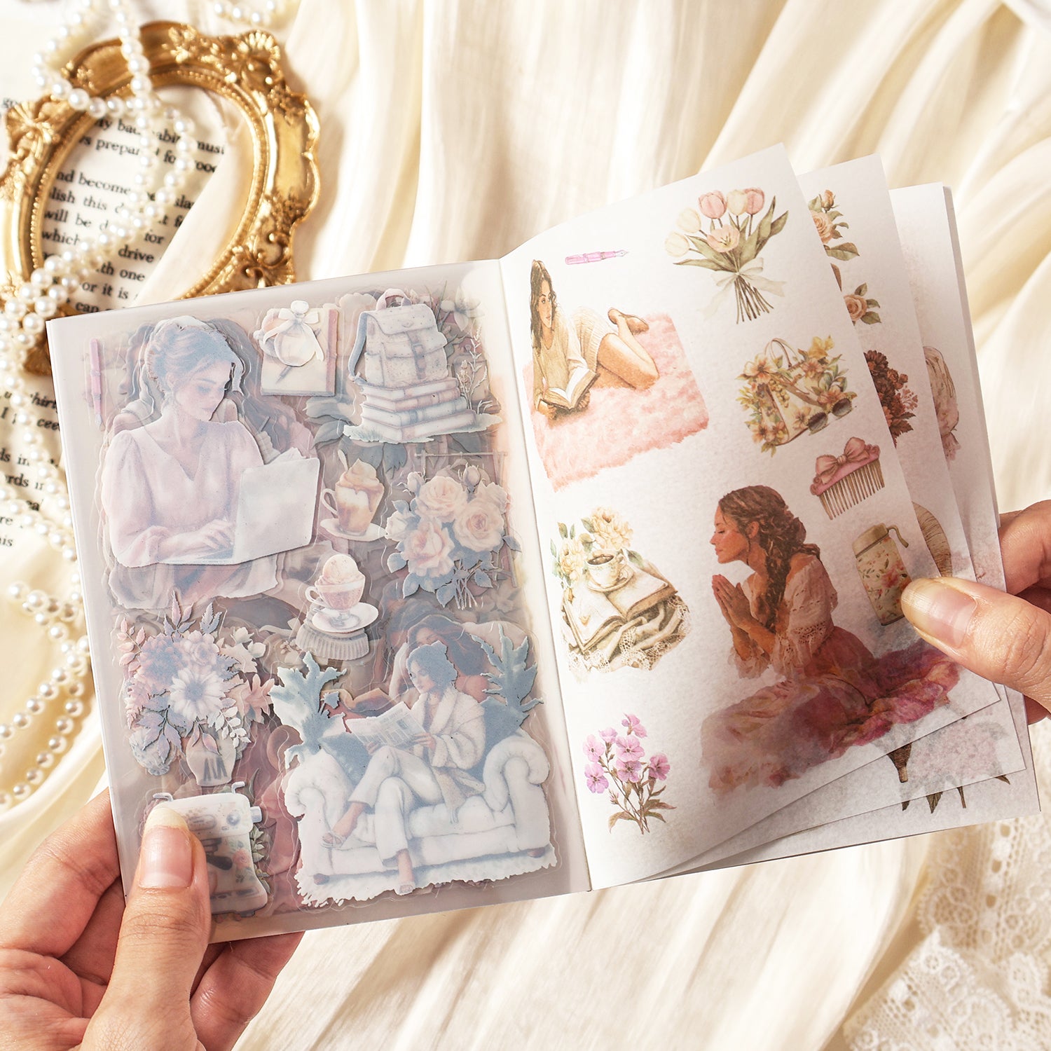 0717 Flowers and girls Sticker Book -20Pcs each pack