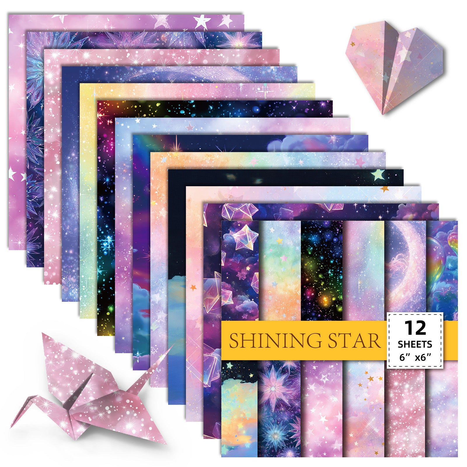 0813 Shining star background paper -12Pcs each pack