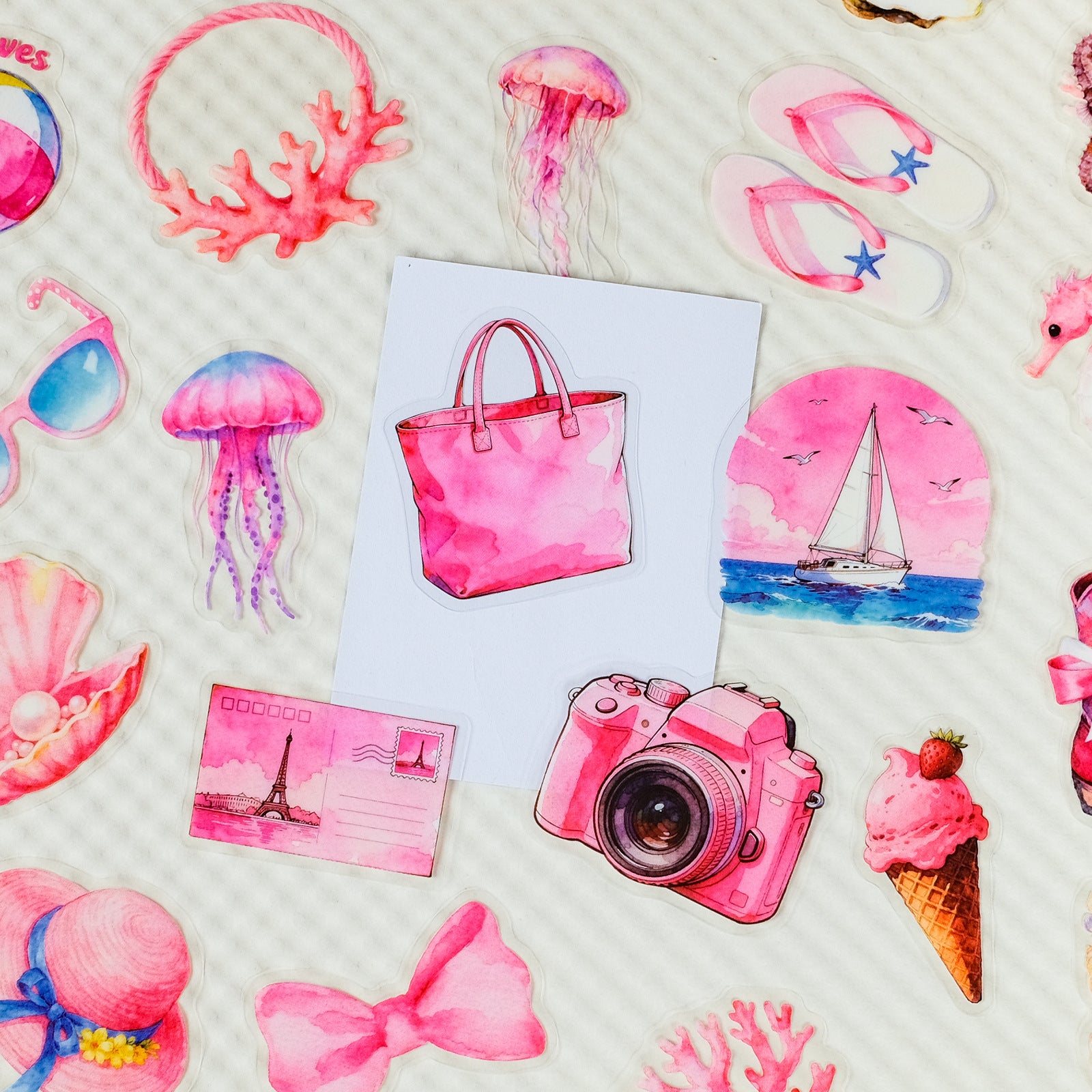 56 Pink Beach PET Sticker