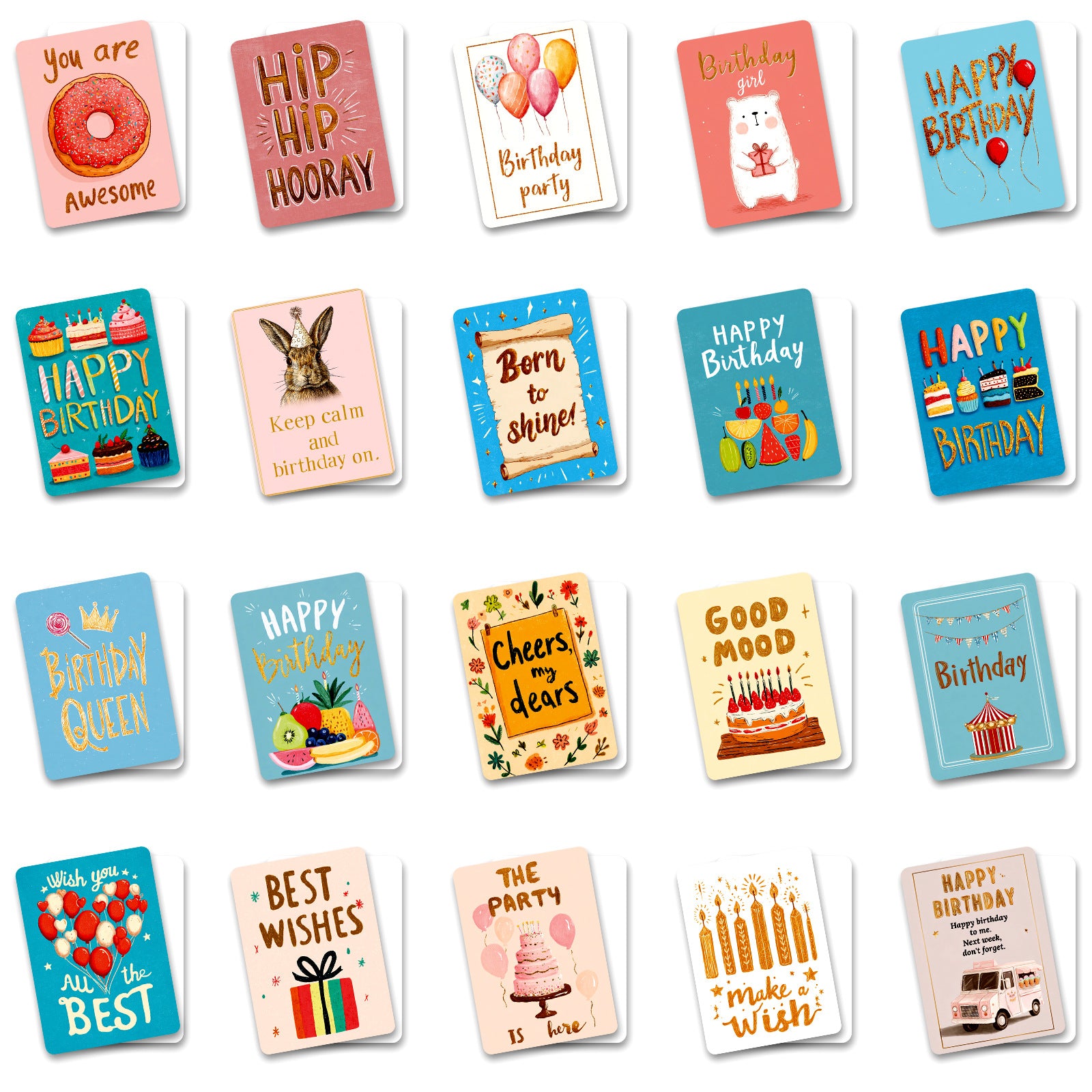 0717 Birthday wishes ATC card 50pcs 2.5*3.5 inch