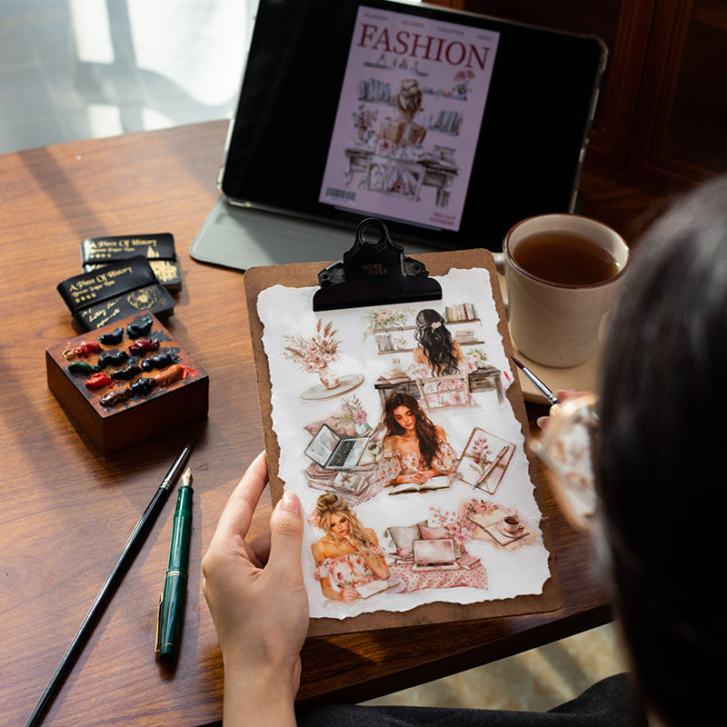 0714 Girl's daily life PET sticker -20Pcs each pack