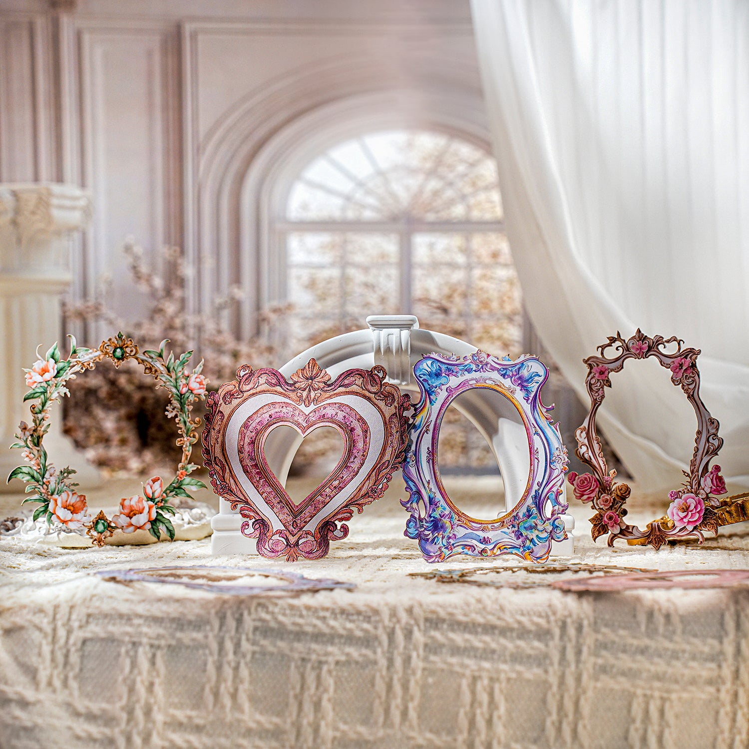 0322 Rococo Frame Series cardstock Sticker -15Pcs each pack