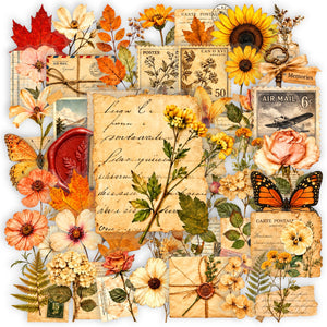 Vintage Floral Ticket Stub stickers in circle