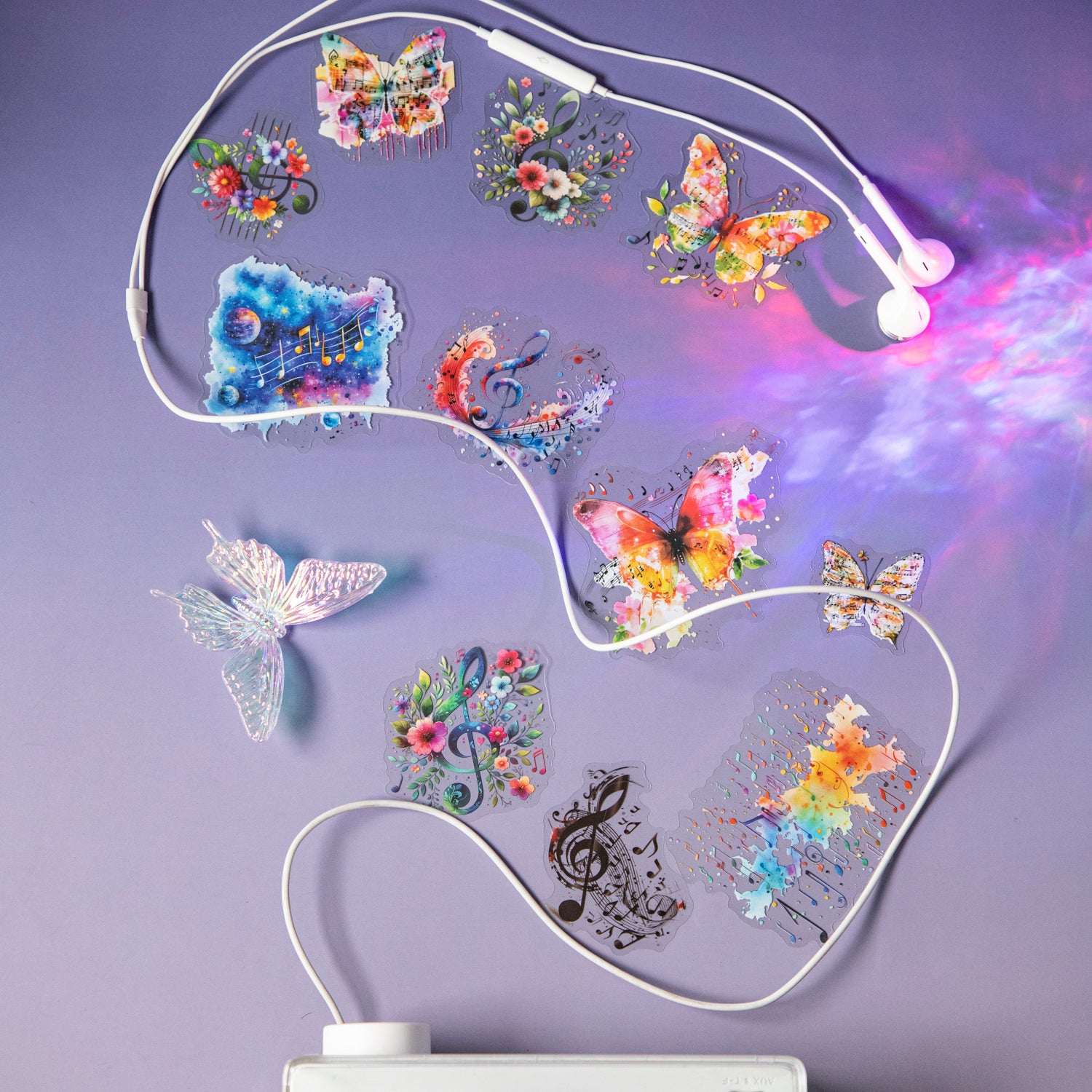 0623 Colorful melody PET Stickers -15Pcs each pack