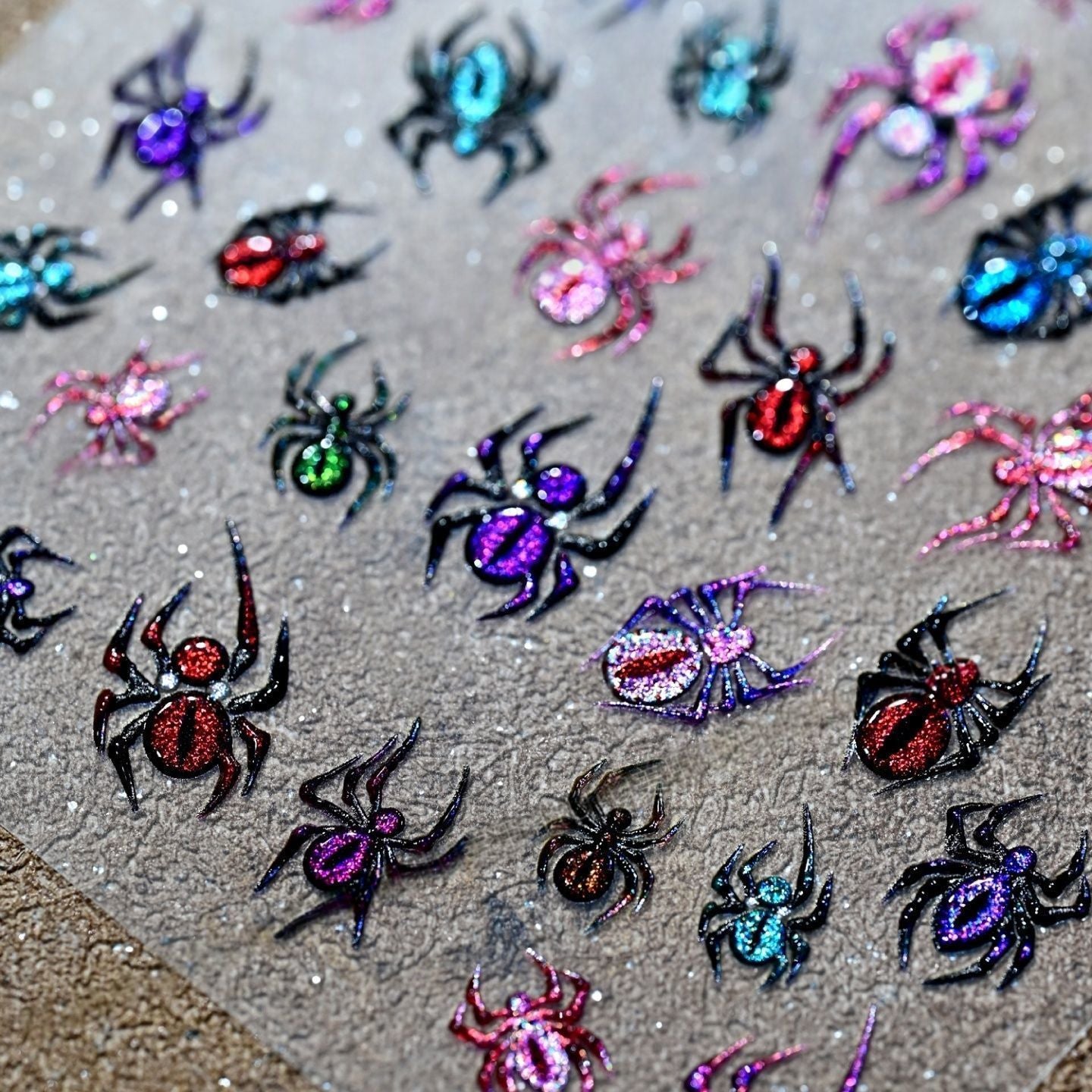 M211- Spider Embossed Mini sticker 1 Pcs
