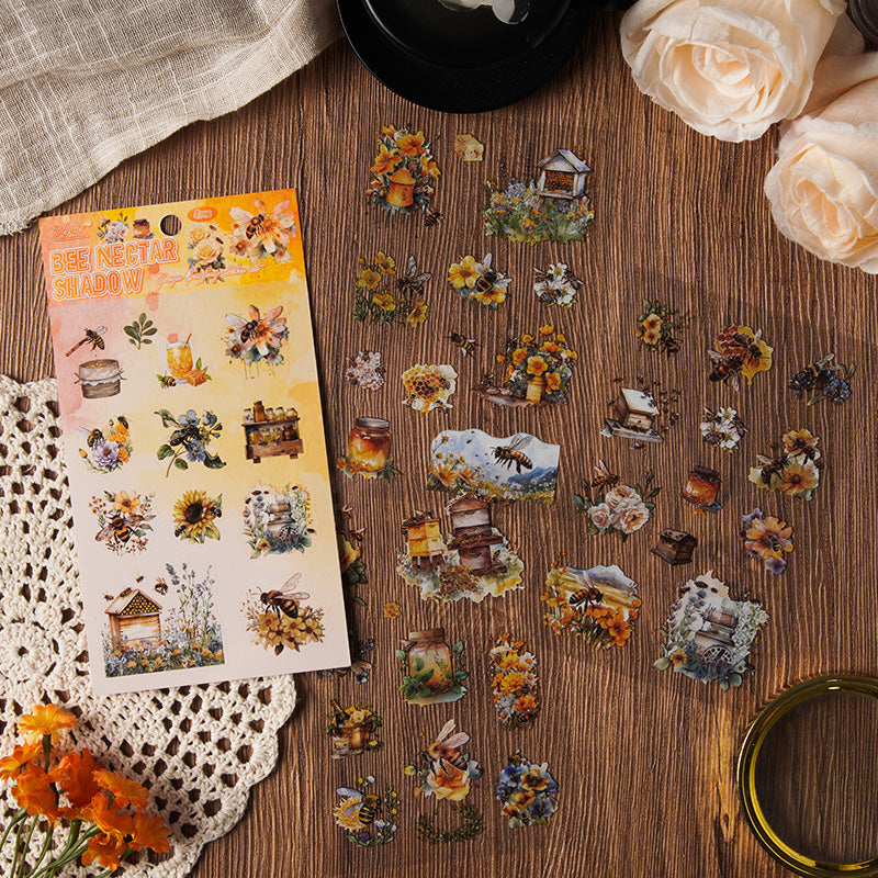 0619 Animal and plant precut PET Sticker -4Pcs each pack