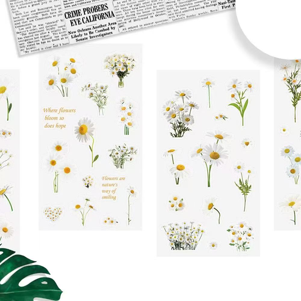 0606 Daisy PET sticker -6Pcs each pack