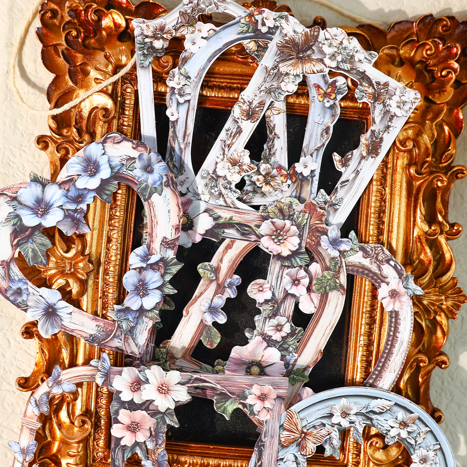 0322 Memory Corridor Series Embossed die cut cardstock Sticker -10Pcs each pack