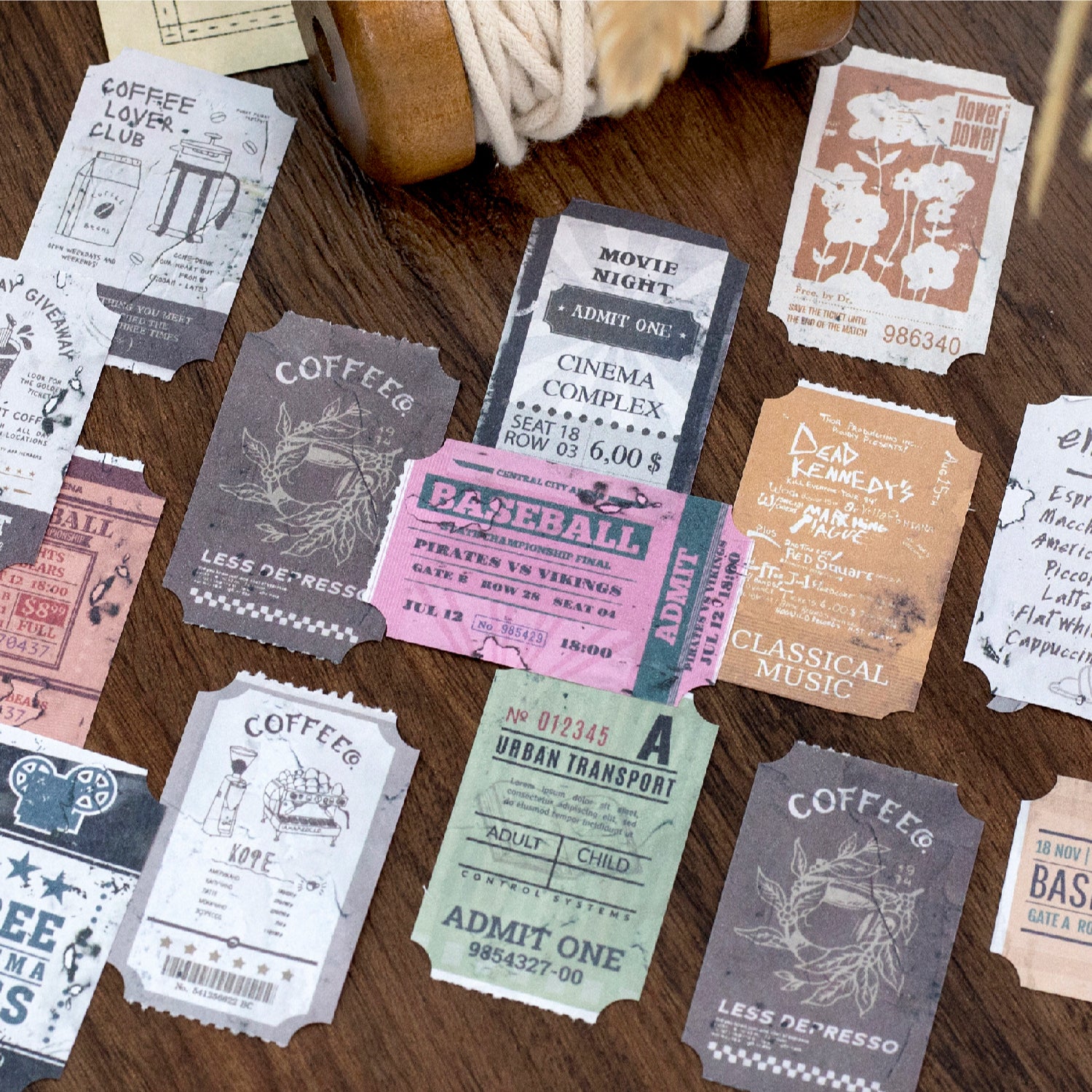 0917 Vintage ticket tape -3cm*2m