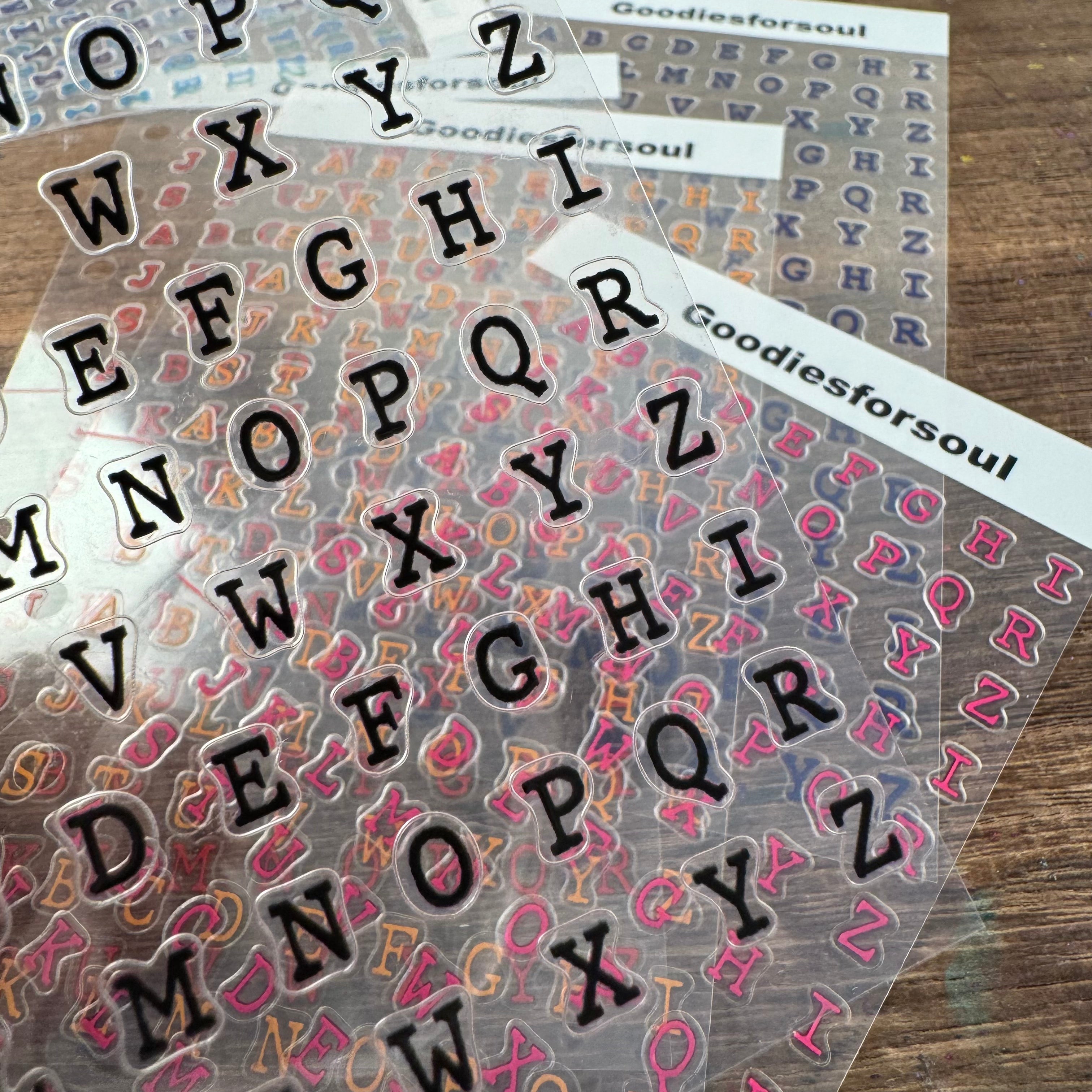 Flat Letter stickers *can be stored in A6 binder