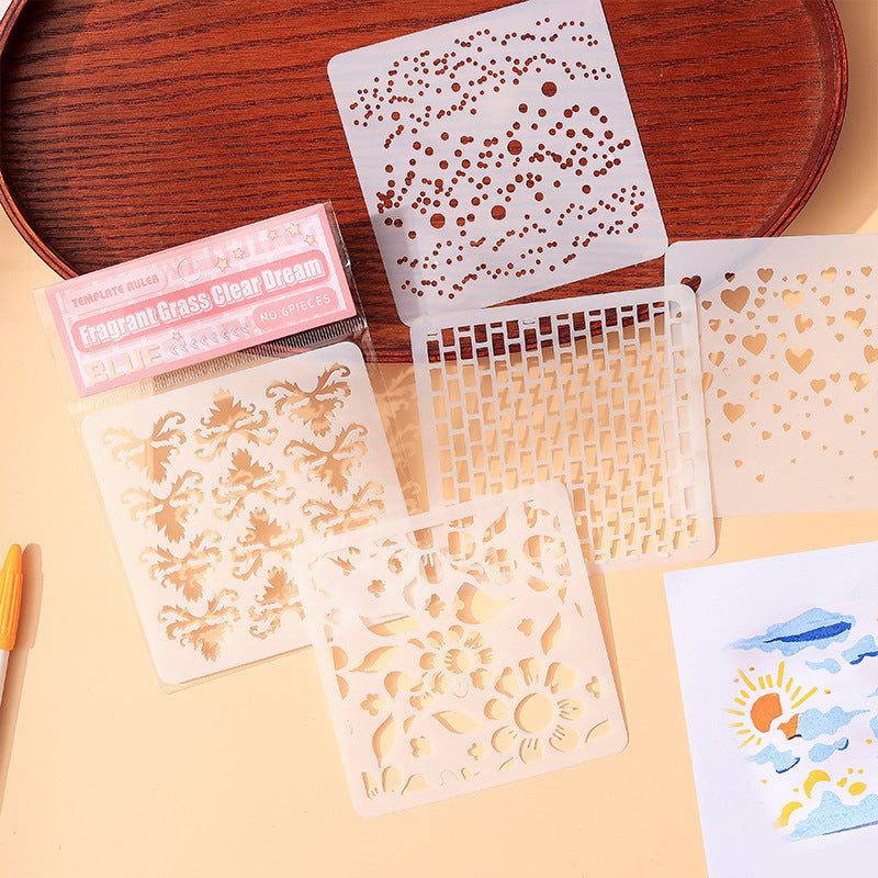 0318 Biye yin dream Series stencil -6Pcs each pack