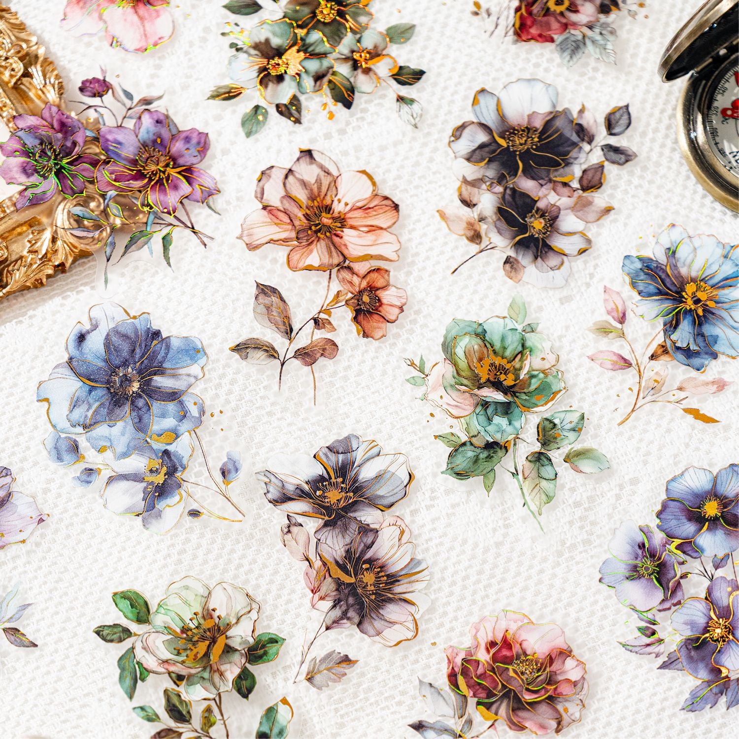 0407 Letter of Flower Series PET Sticker -20Pcs each pack