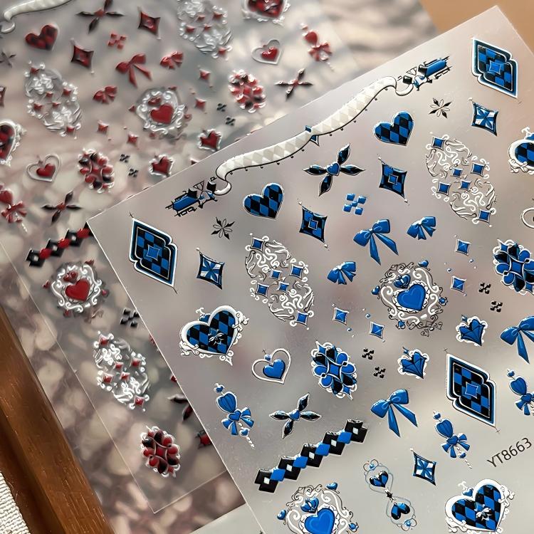 M303- Alice Poker Mini Embossed sticker 1 Pcs
