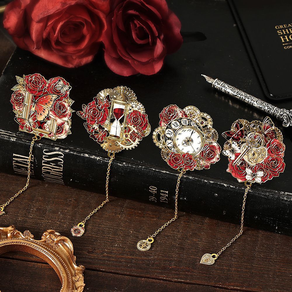 0728 Rose Metal Bookmark