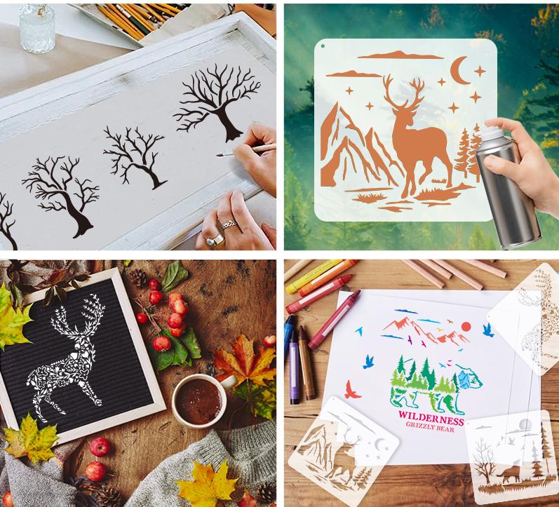 0621 Forest animals stencil -16Pcs each pack