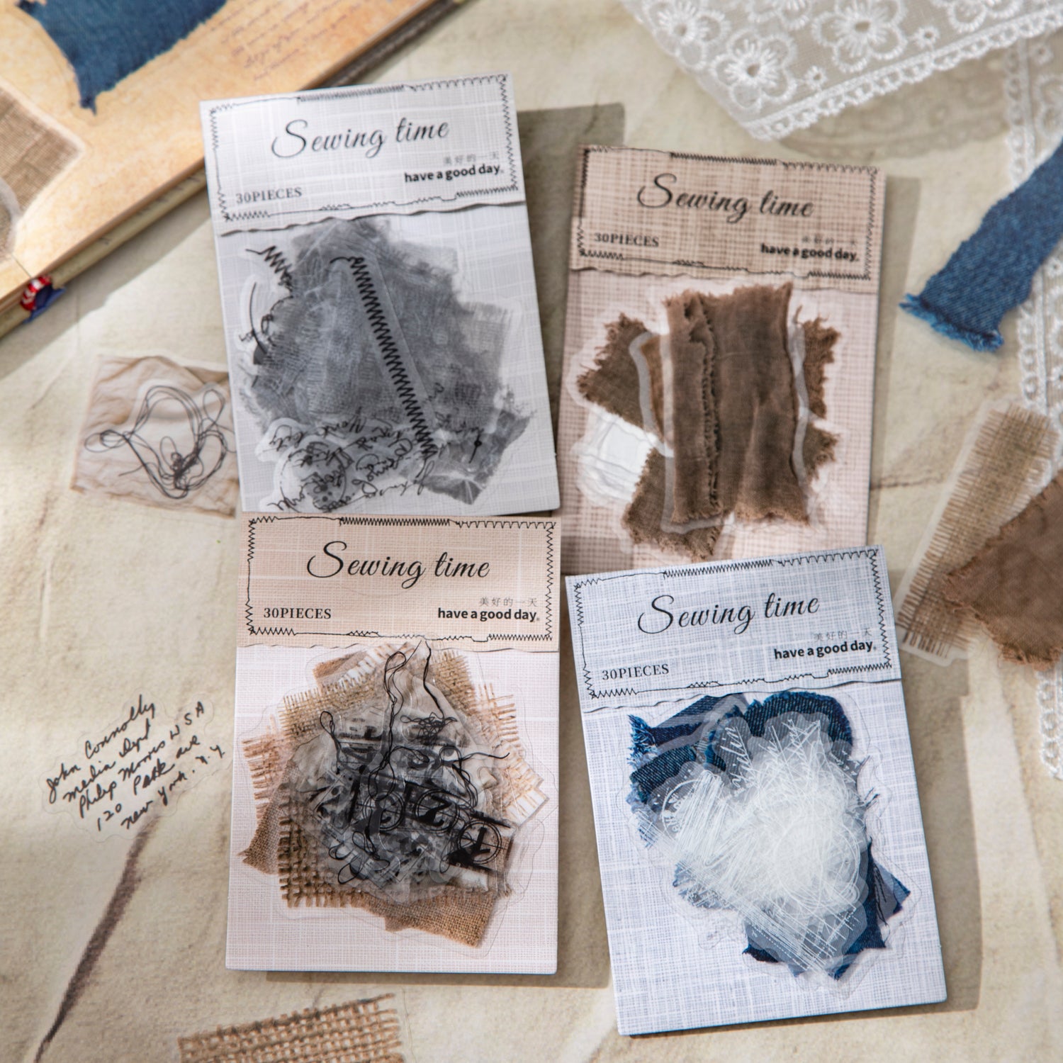 1022 Sewing time PET sticker -30Pcs each pack