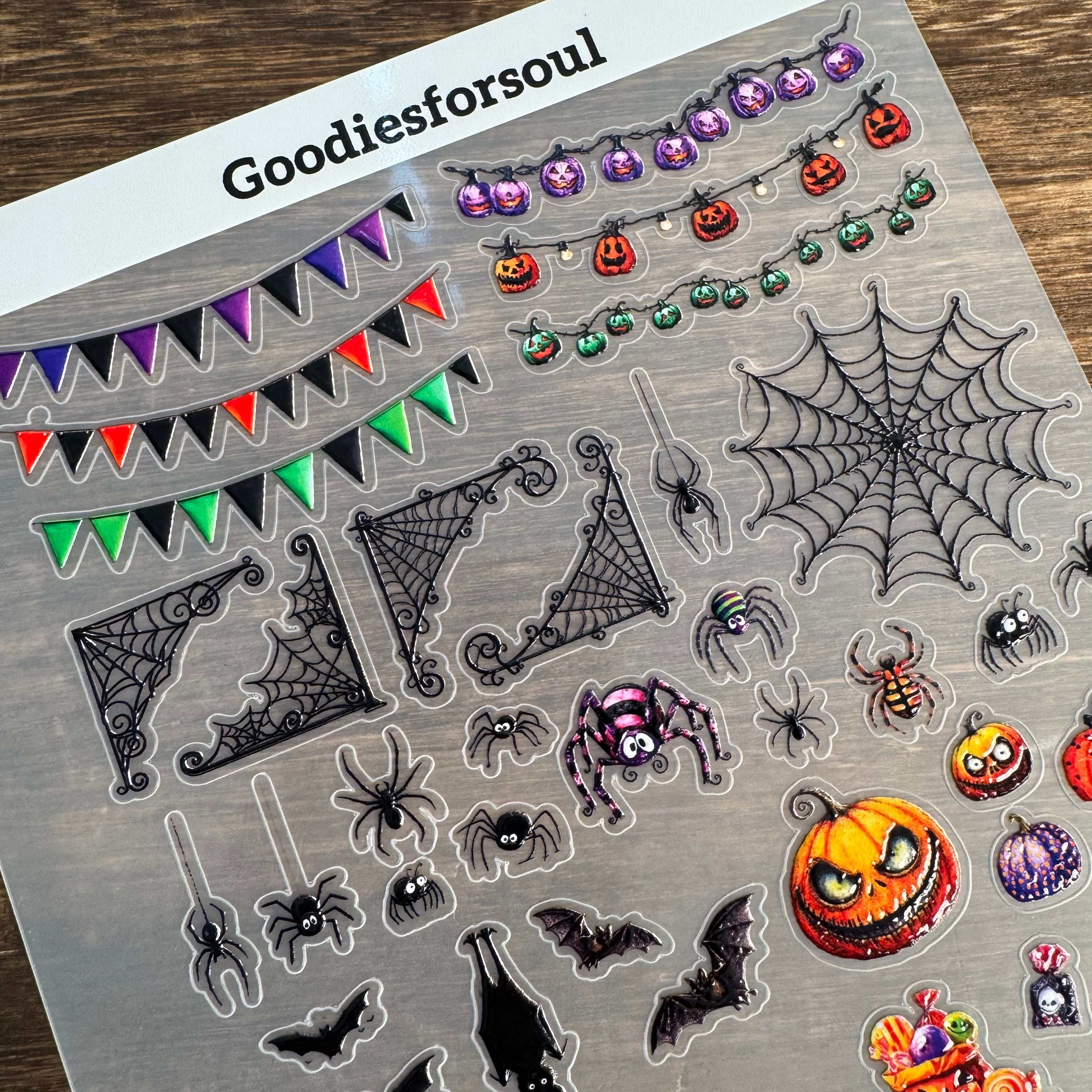 3D Halloween Accessories PET Stickers 1pcs