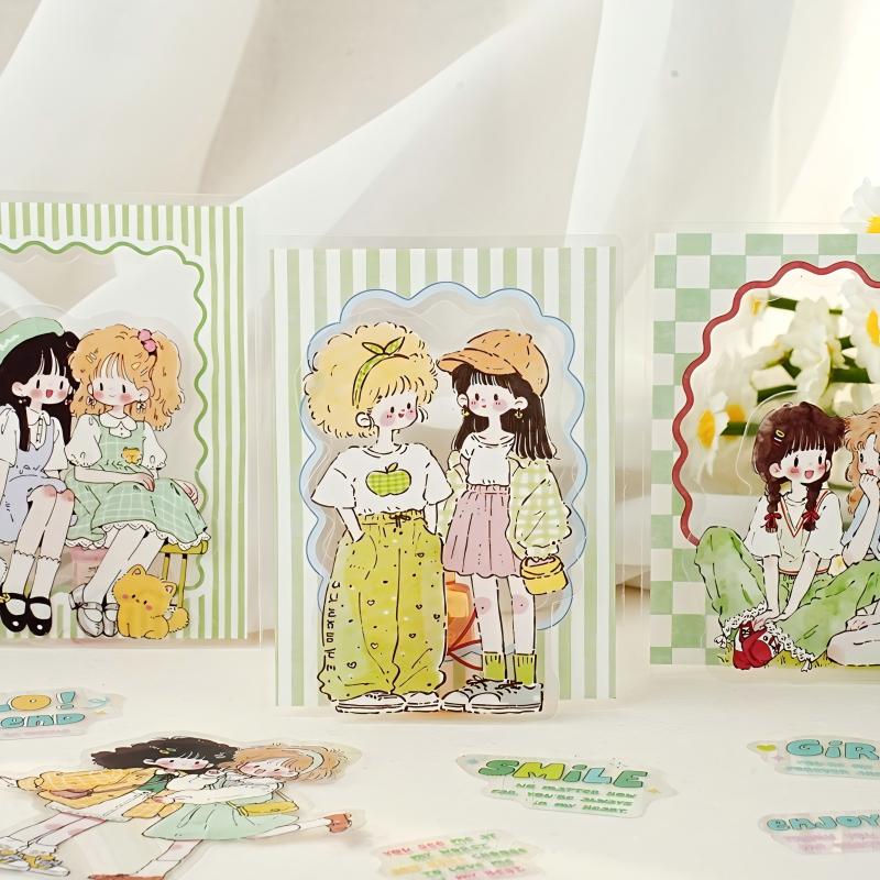 Sweet Dream Imprint Cute Borders PET Stickers -15Pcs each pack
