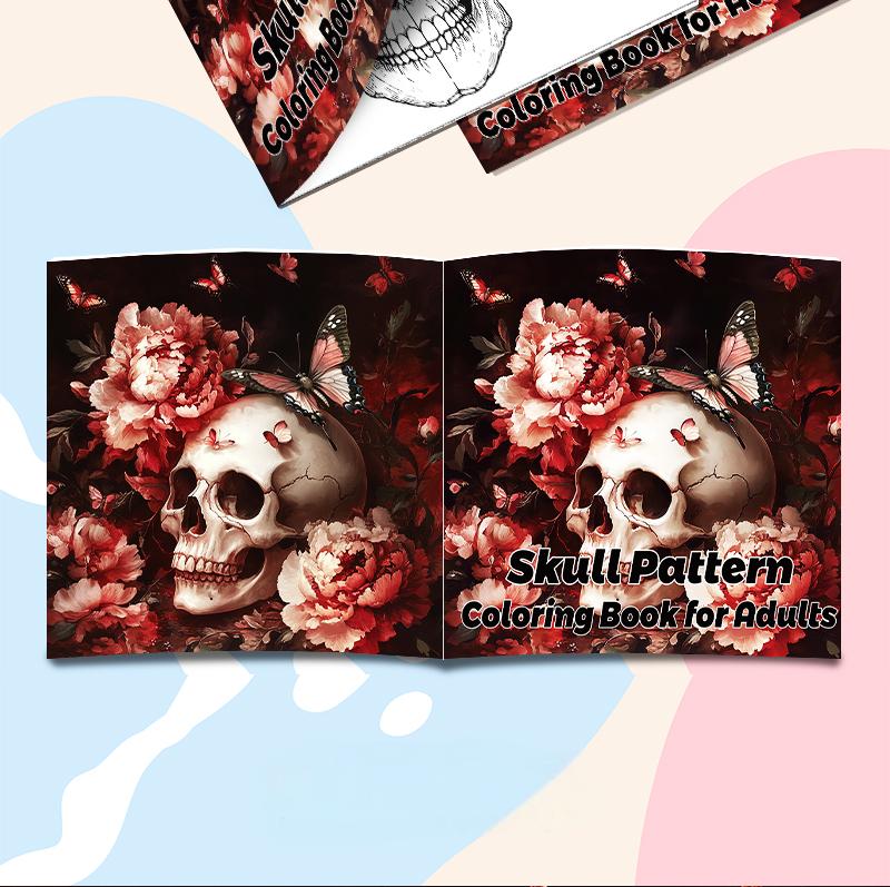0521 Skull pattern coloring book