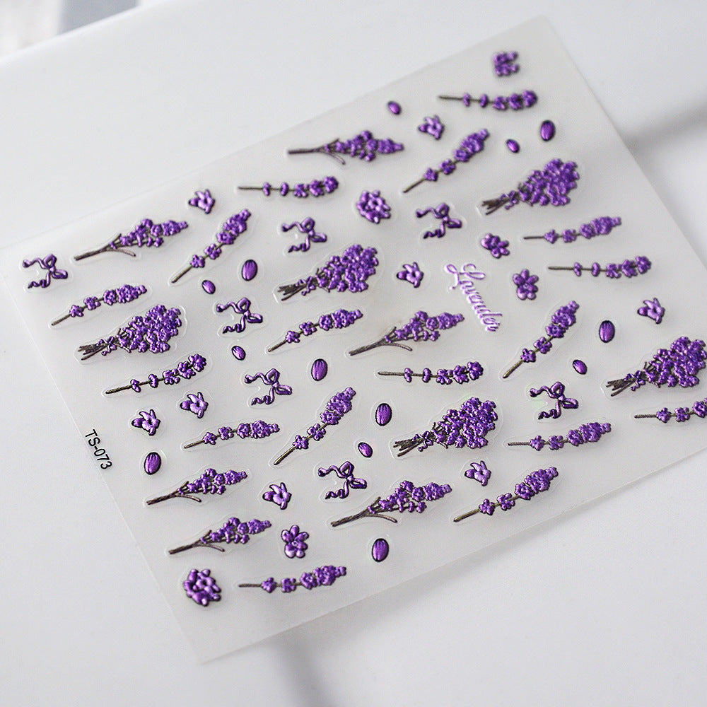 0523 M96- Lavender Embossed Mini sticker 1 Pcs