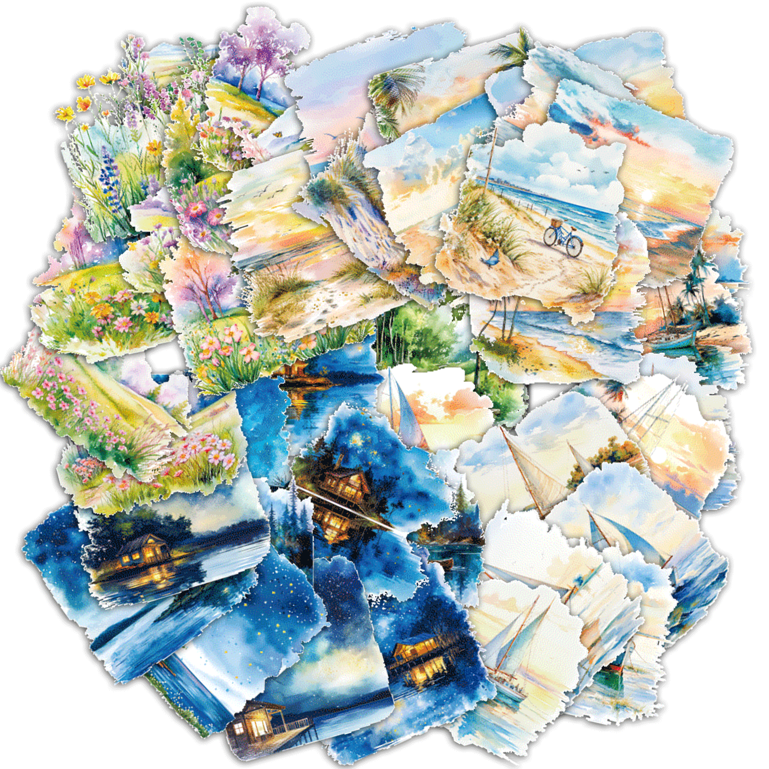 0322 Travel scenery Series Sticker -20Pcs each pack