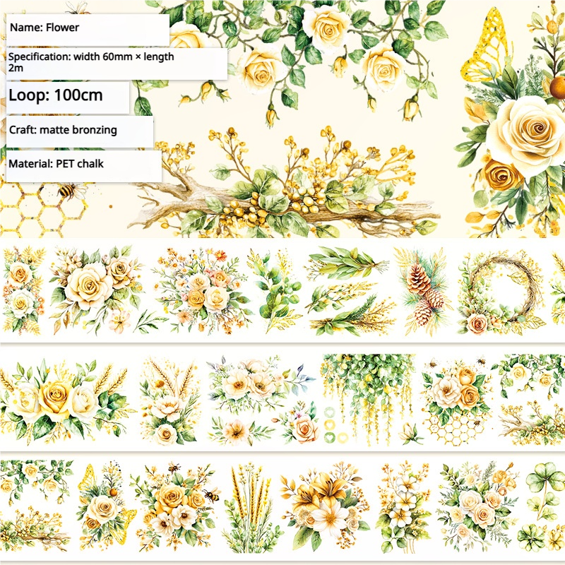 T-174- Flower PET tape -6cm*2m