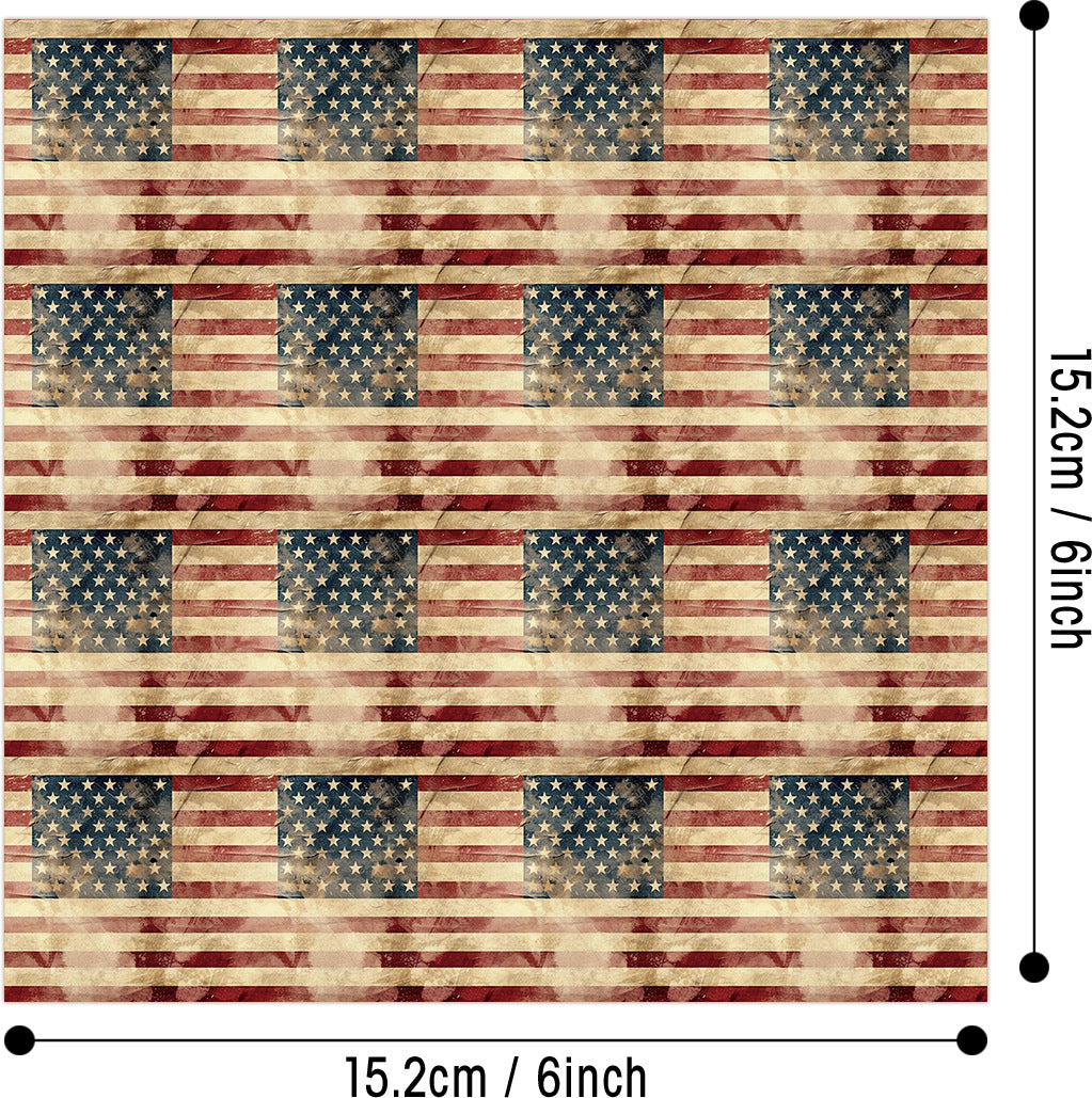 0804 Vintage american flag background paper -12Pcs each pack